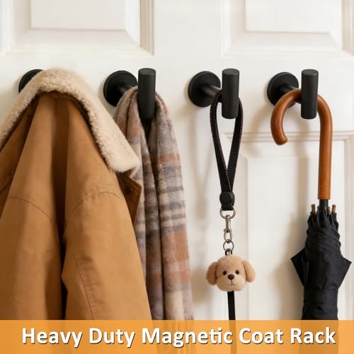 ULIBERMAGNET Strong Magnetic Coat Hooks, 8 Pack Heavy Duty Rubber Coated - Image 3