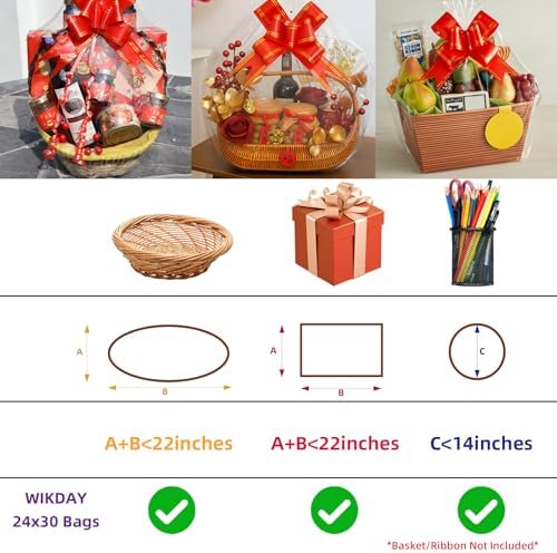 WIKDAY Heat Shrink Wrap Bags for Gift Baskets 20 PCS 24x30 Inches Large - Image 2