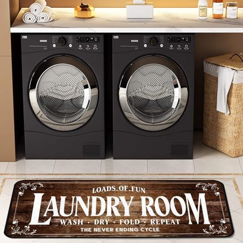 Laundry Room Long Mat Area Rug Non-Slip Floor Mat Waterproof Farmhouse Carpet - Image 3