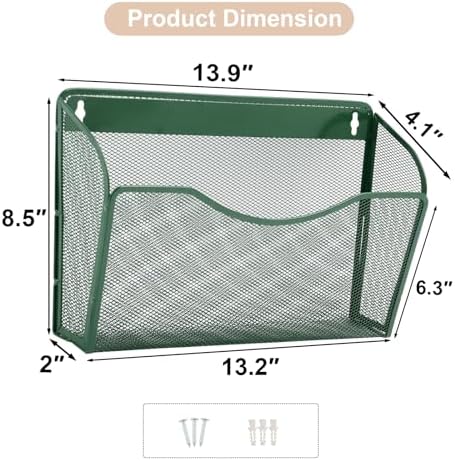 EASEPRES 3 Single Pocket Mesh Hanging File Organizer, Vertical Wall Mounted - Image 2