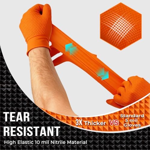 ANBOSON 10 Mil Heavy Duty Diamond Texture Nitrile Gloves, 1000 Ct - Image 2