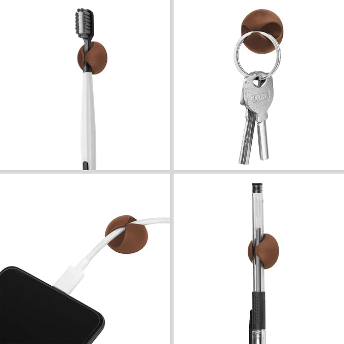 12PCS Coffee Adhesive Cable Clips Cord Organizer - Image 6