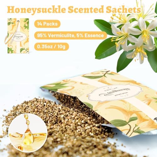 STRN Scented Sachets for Drawer and Closet, Honeysuckle Scent 14-Pack - Image 2
