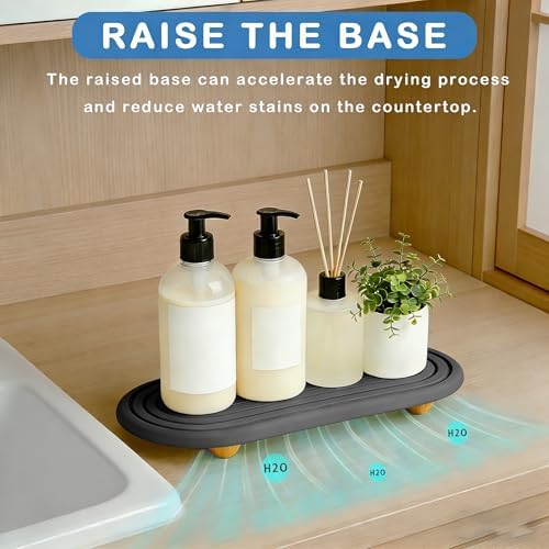 Instant Dry Sink Tray, Anti-Slip Stone Sink Caddy, Durable Kitchen Sink - Image 5