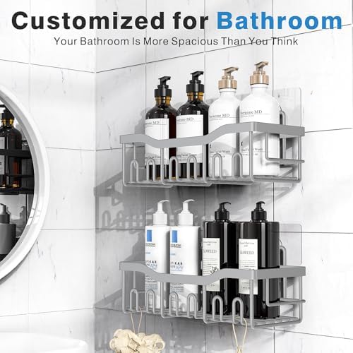EUDELE Shower Caddy 2 Pack, Adhesive Shower Organizer - Image 2