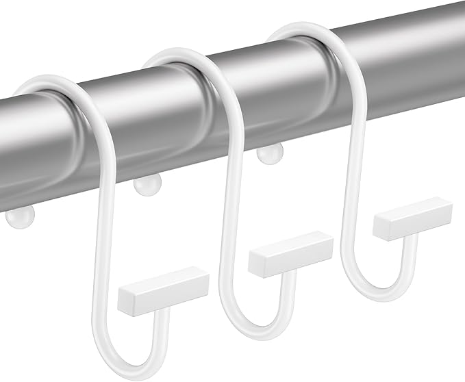 Bathway Shower Curtain Hooks, Shower Curtain Rings Rust Proof, T-Bar Design by Bathway