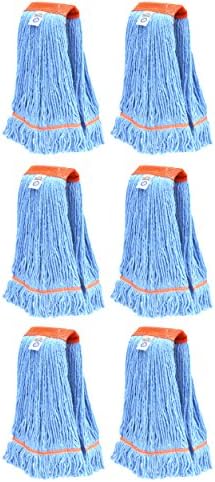 Nine Forty 6-Pack Industrial and Commercial-Grade Looped End Wet Mop Head Refill by NineForty