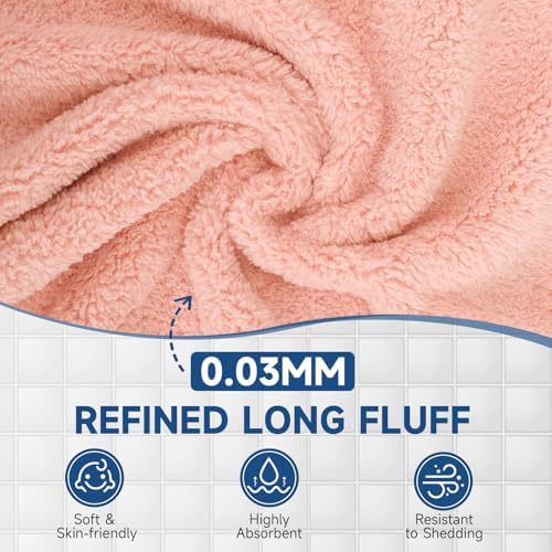 TEAWOO Coral Velvet Nude Pink Washcloths 12 Pack, Highly Absorbent and Soft - Image 3
