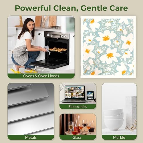 Swedish Dishcloths, Super Absorbent Multi-Surface Cleaning Cloths, 80% Cellulose - Image 7
