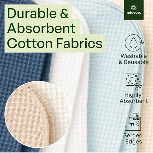 mioeco 24 Pack Reusable Kitchen Paper Towels, Organic Cleaning Cloths - Image 3