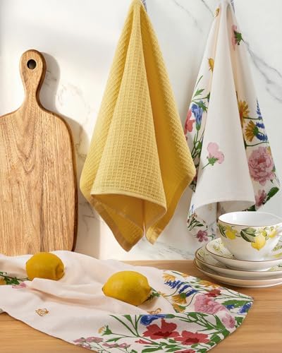 Miss Adola 3pcs 270GSM Cotton Kitchen Towels, Retro Flower - Image 5