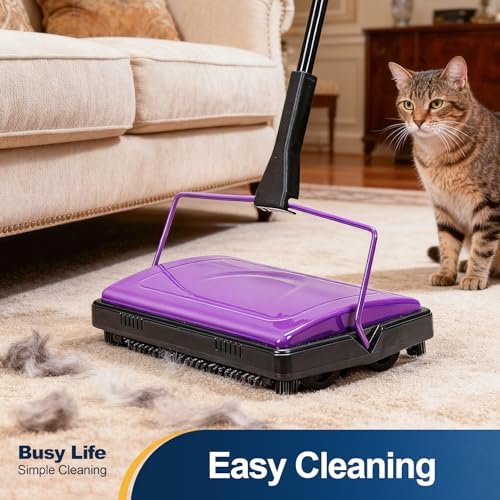 Yocada Carpet Sweeper Cleaner Manual Household Sweeper Lightweight - Image 2