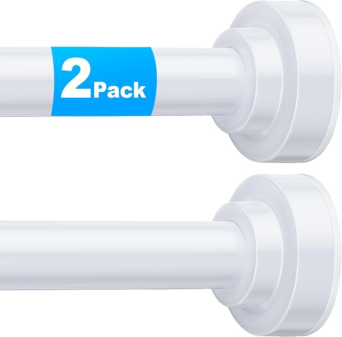 TEECK 2 Pack Shower Curtain Rod, 32-43 inch Adjustable Spring Tension Curtain by HOME