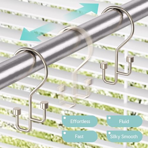 Bathway 12-Pack Double Shower Curtain Hooks, Rust-Resistant Metal Shower - Image 3