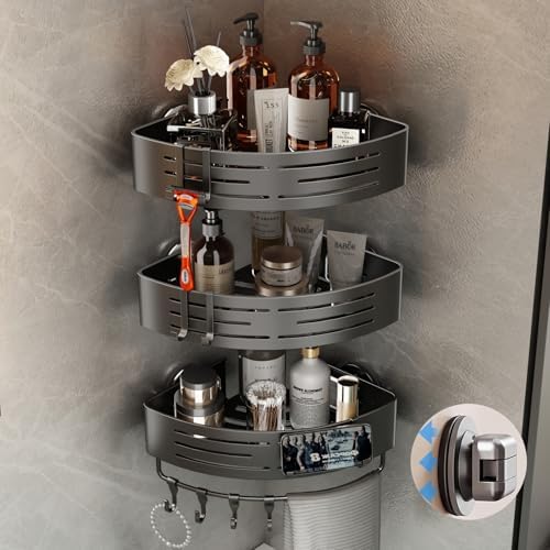 Voldra Corner Shower Caddy Suction Cup, Corner Shower Shelves No Drilling by VOLDRA