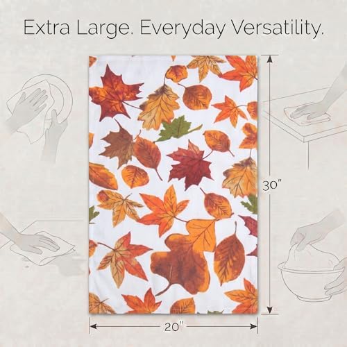 Urban Villa Kitchen Towels Cotton Dish Towels 20”x30”Harvest Leaf - Image 3