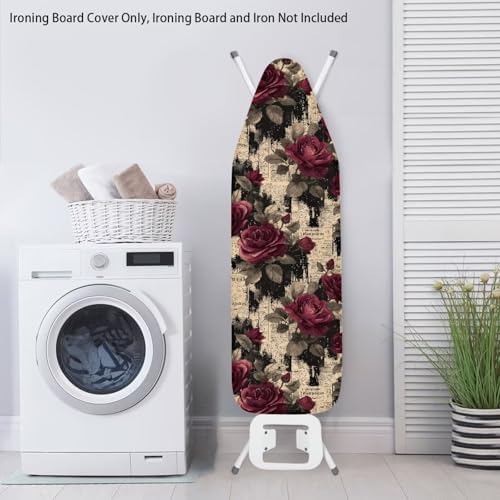 Red Rose Ironing Board Cover 15x54 Inches Standard Retro Newspaper Ironing - Image 4