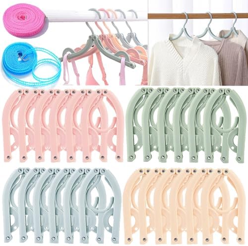 24PCS Travel Hangers, Portable Folding Clothes Hangers, by smilixin