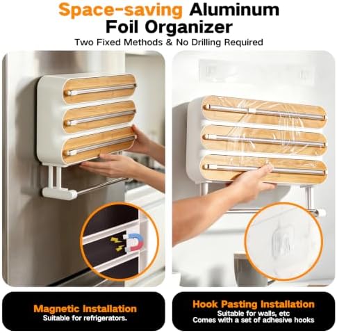 4-in-1 Wrap Dispenser with Cutter – Magnetic Kitchen Organizer - Image 5