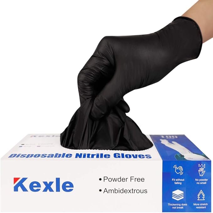 Nitrile Disposable Gloves Pack of 100, Latex Free Safety Working Gloves by Unknown