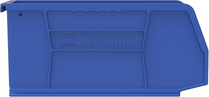 Akro-Mils 30237 AkroBins Plastic Storage Bins, Space-Saving Stackable Bins for Garage, Pantry, Craft Organization, 9-" x 6-" x 5-", Blue, 12-Pack
