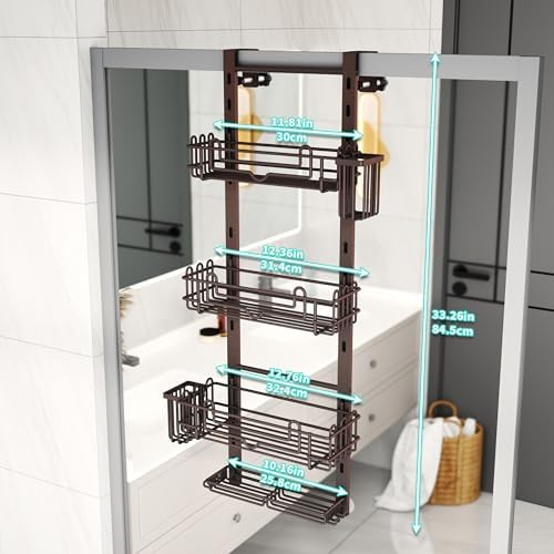 HapiRm 4 Tier Over the Door Shower Caddy, Hanging Shower Caddy - Image 5