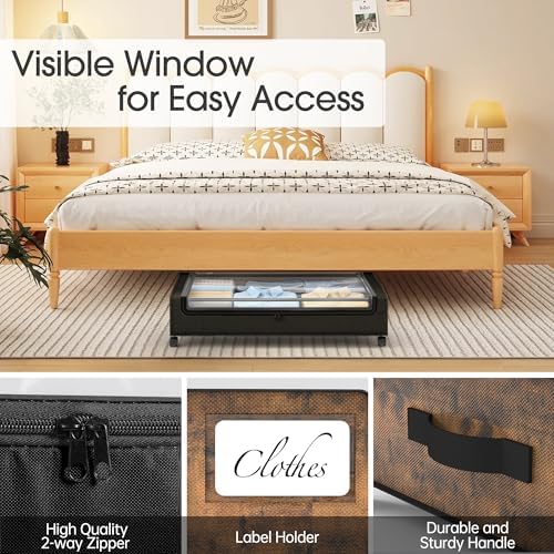 Yecaye Under Bed Storage with Wheels, 4 Pack Under Bed Storage Containers - Image 5