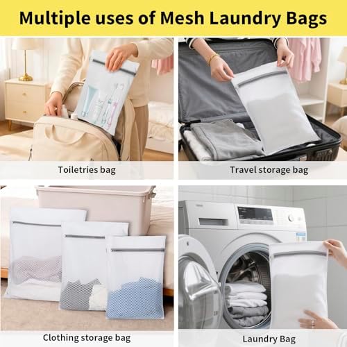 150L Laundry Bag Backpack with 3 Sizes Mesh Wash Bags and Shoulder Straps - Image 4