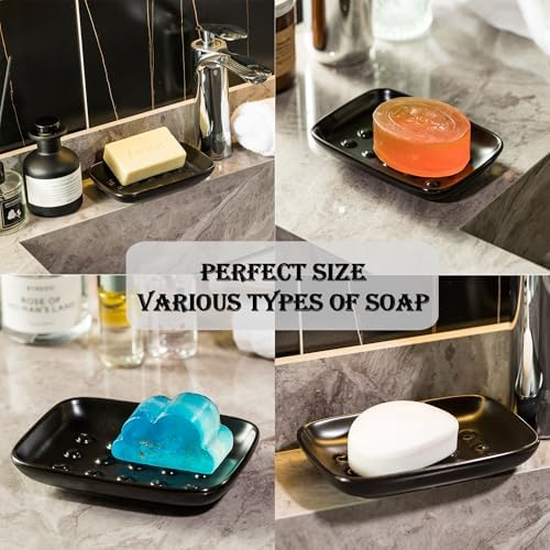 Miamolo Soap Dish, Ceramic Soap Holder Shower Soap Dish - Image 3