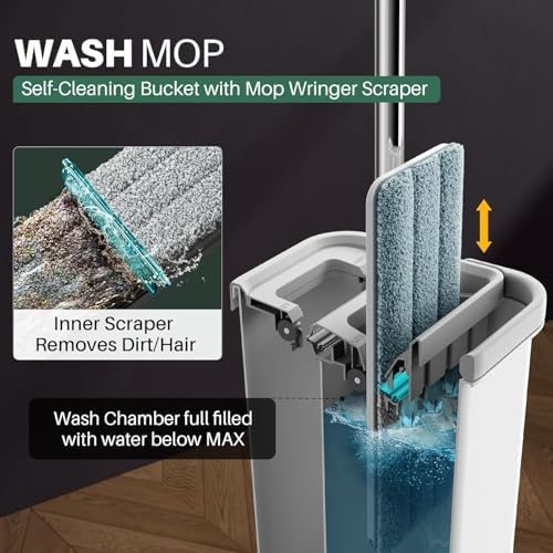 JOYMOOP Flat Mop System, Mop and Bucket Set, Commercial & Household Floor - Image 2
