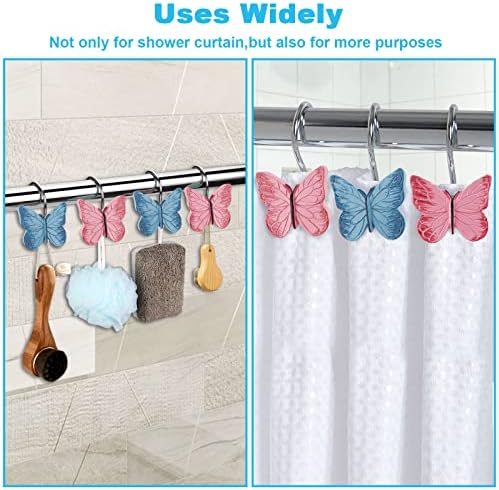 AGPTEK 12PCS Butterfly Resin Hooks, Butterfly Shower Curtain Hooks - Image 3