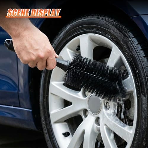 Car Wheel & Tire Wash Brush, Anti Scratch Car Tire Cleaning Brush - Image 4