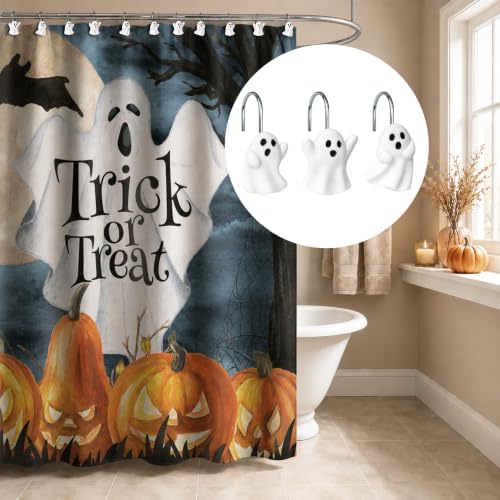Sunlit Ghost Shower Curtain Hooks, Home Decorative Shower Curtain Rings - Image 5