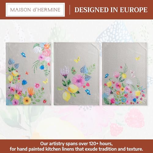 Maison d' Hermine Kitchen Towels Set of 3 Reusable 100% Cotton 27.50" x 20" - Image 2