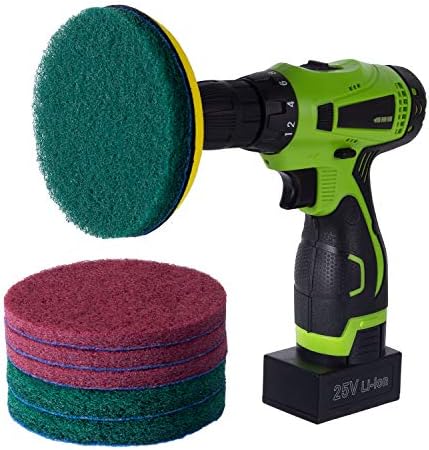 Kichwit 5 Inch Drill Powered Brush Tile Scrubber Scouring Pads - Image 2