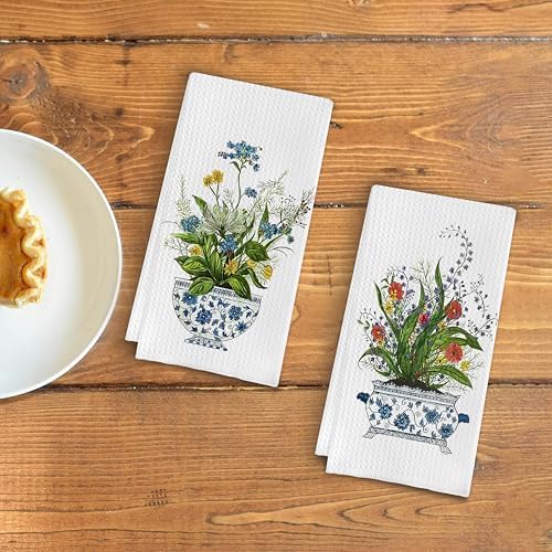 Chinoiserie Floral Kitchen Towels Set of 2 - Image 3