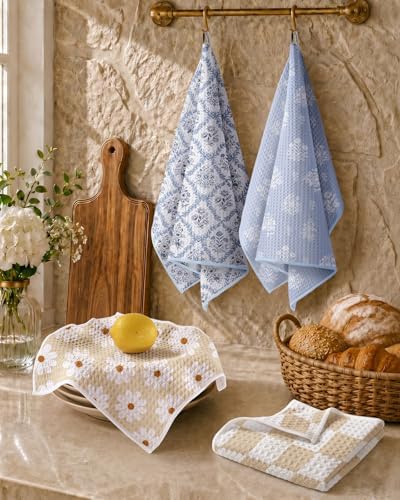 Miss Adola Reversible Microfiber Kitchen Towels Set of 2, Toile Elegance - Image 5