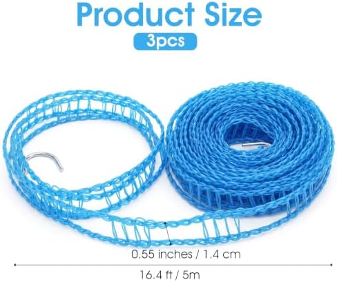 3PCS Laundry Line Portable Clothesline Windproof Nylon Drying Rope - Image 2