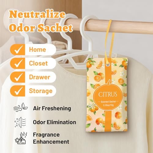 STRN Scented Sachets for Drawer and Closet, Citrus Scent 14-Pack for Home - Image 4