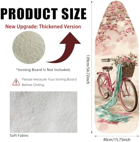 Nuxovilar Cherry Blossom Bicycle Ironing Board Cover 15x54 Cotton - Image 3