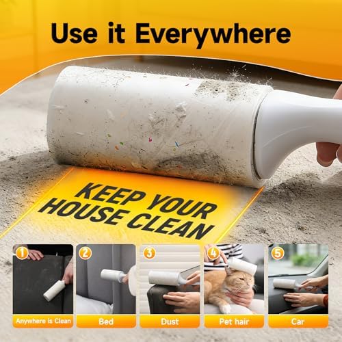 Extra Sticky Lint Roller for Pet Hair, 800 Sheets, 4 Handles - Image 6