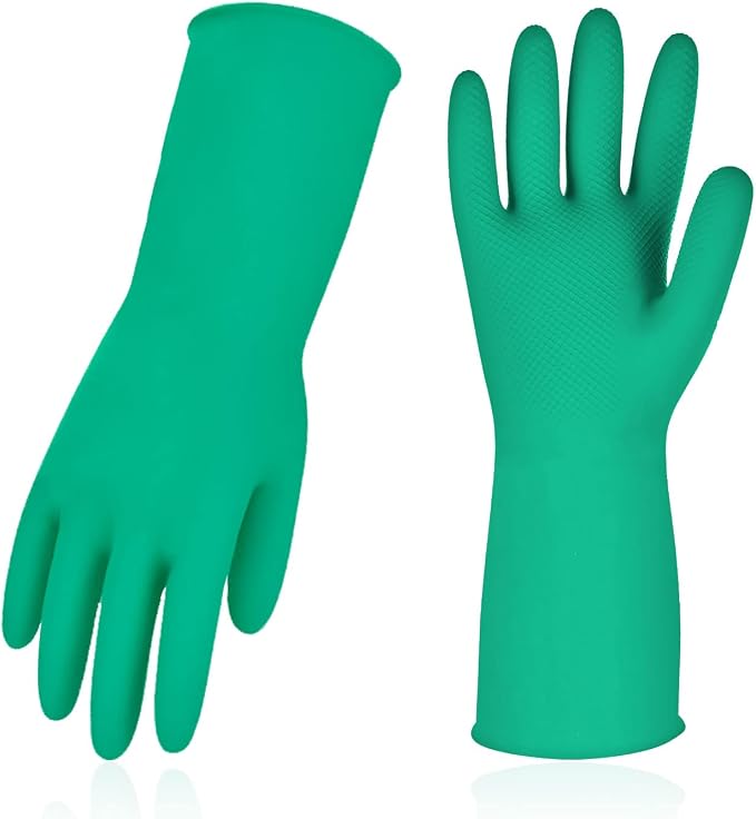 Vgo... Latex Reusable Household Gloves, Cleaning Gloves, Long Cuff | 10 pairs by Vgo