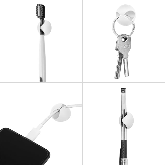 12PCS White Adhesive Cable Clips Cord Organizer - Image 6
