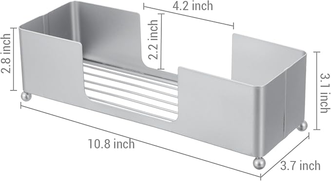 MyGift Modern Silver Tone Metal Tabletop Folded Paper Towel Dispenser - Image 6