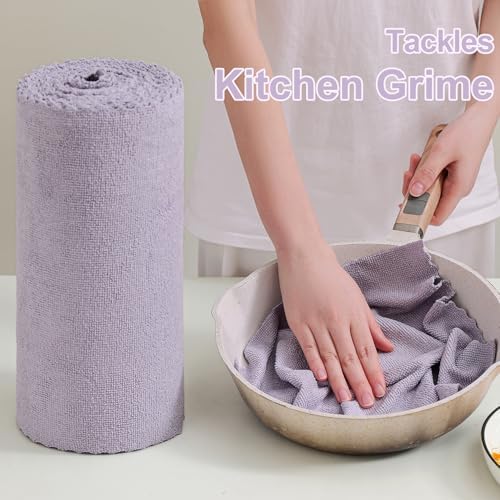 Jessy Home 80 Pack Microfiber Cleaning Cloth Roll Reusable Paper Towels 12"x12" - Image 6