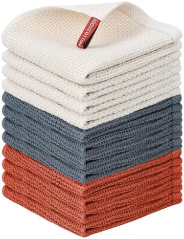 Nialnant 12 Pack Dish Cloths, 100% Cotton Dish Towels by Nialnant