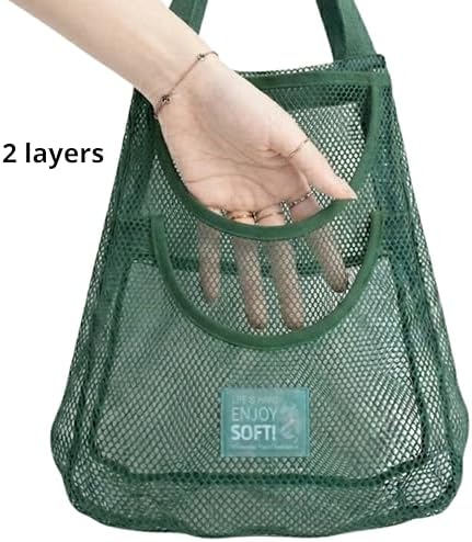 Hanging Mesh Bags for Fruit & Vegetables, Extra Large Blue - Image 2
