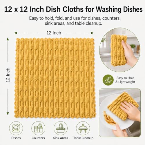 kimteny Microfiber Dish Cloths for Washing Dishes 8 Pack - Image 2