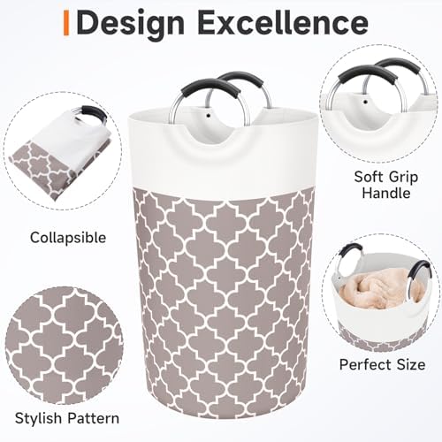 Large Laundry Basket, 82L Tall Collapsible Hamper - Image 3