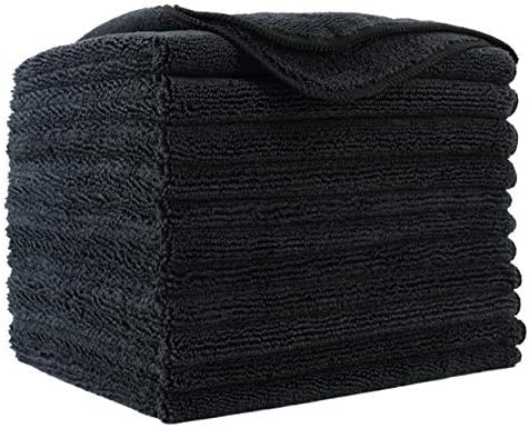POLYTE 300 GSM Multipurpose Microfiber Cleaning Towel, 16x16 in, 12 Pack by Polyte